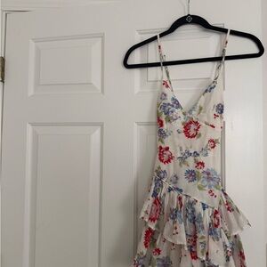 LoveShackFancy White Floral Mini Dress